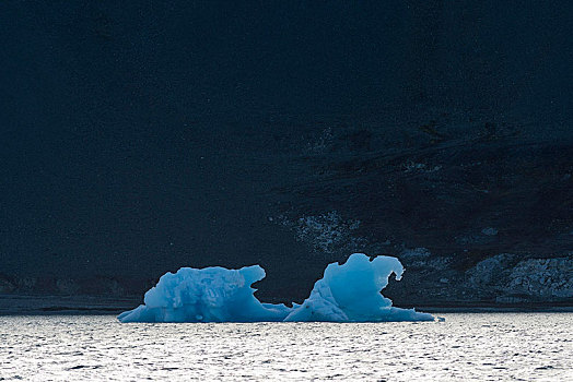 冰山,孔斯峡湾,斯匹次卑尔根岛,群岛,斯瓦尔巴特群岛,挪威,欧洲