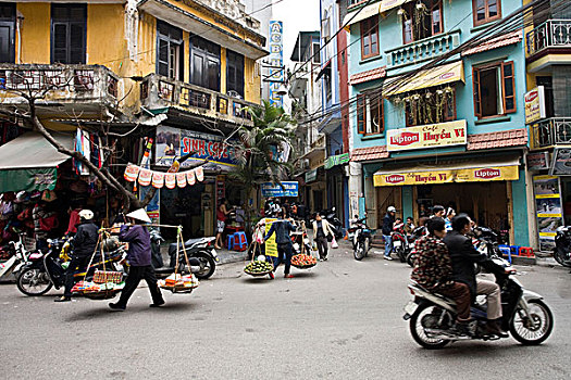 街景,河内,越南,东南亚,亚洲