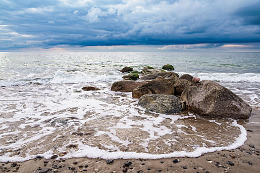 石头,海岸,波罗的海
