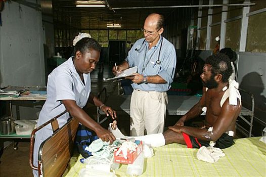 医生,圆,医院,巴布亚新几内亚,美拉尼西亚