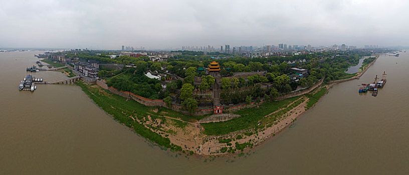 湖南岳阳市岳阳楼,航拍