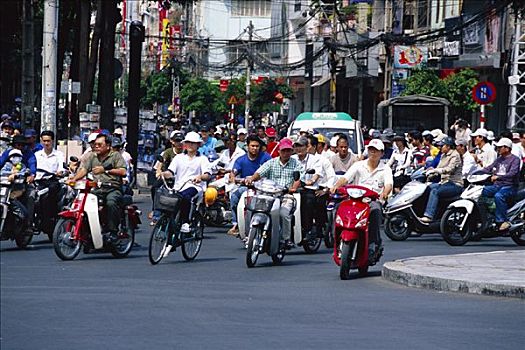 摩托车,交通,胡志明市,越南