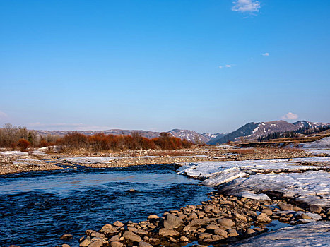 草原上,河流