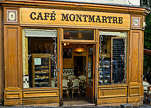 咖啡,蒙马特尔,巴黎,区域,法兰西岛,法国,欧洲