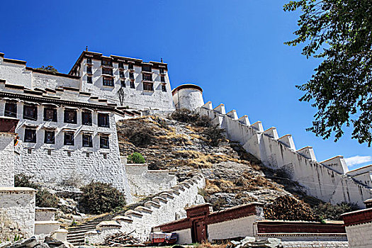 西藏,布达拉宫,城墙