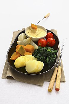 蔬菜火锅,大豆,奶油沙司