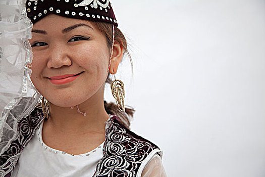 头像,女人,传统服装,哈萨克斯坦,棚拍