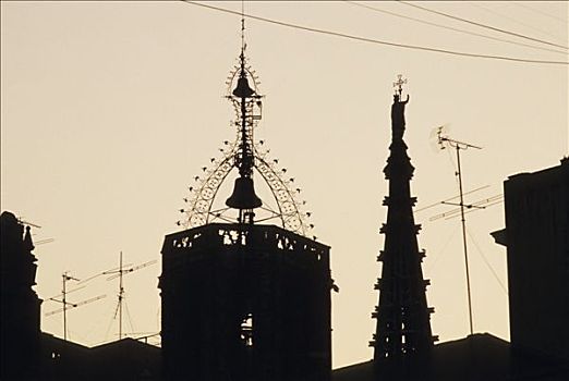 西班牙,巴塞罗那,大教堂,钟楼
