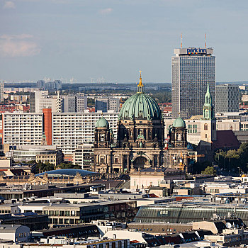 柏林大教堂,城市风光,东方,方向,风景,塔,柏林,德国,欧洲