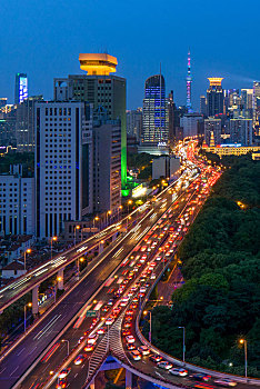 上海延安路高架夜景
