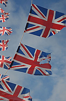 英国国旗,飞,天空