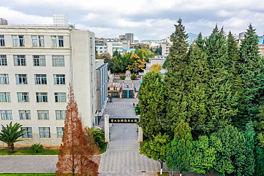 航拍云南昆明国立西南联合大学旧址,现云南师范大学