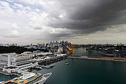 游艇,进入,新加坡,港口