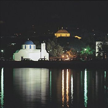夜晚,希腊,欧洲