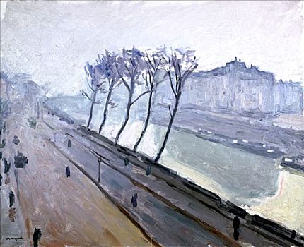 塞纳河,早,20世纪,艺术家
