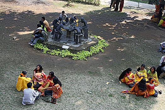 学生,达卡,大学,庆贺,节日,艺术,孟加拉,二月,2008年