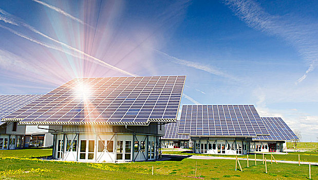 太阳能,屋顶,替代能源,发电,阳光