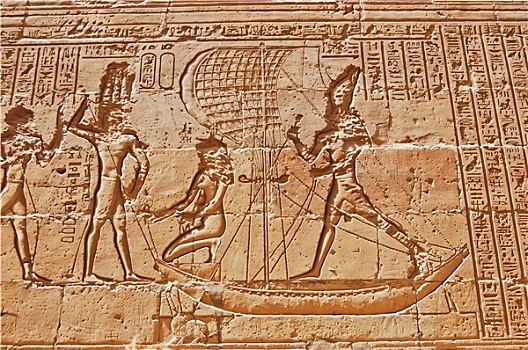 浮雕,埃及,象形文字,墙壁,伊迪芙,庙宇
