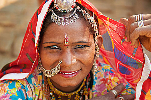 美女,传统,印度女人