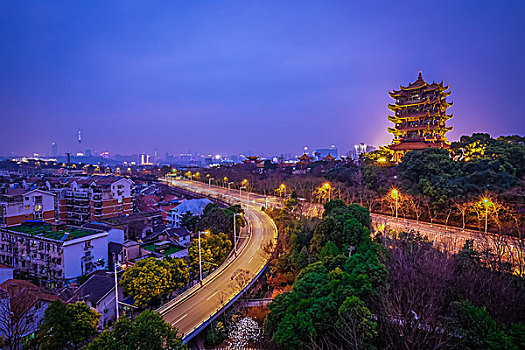 武汉城市夜景黄鹤楼