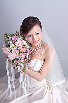 漂亮,新娘,亚洲