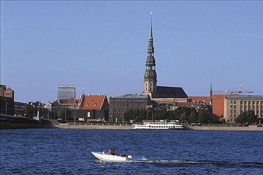 道加瓦河,河,圣彼得,船,里加,拉脱维亚,欧洲,波罗的海国家,欧盟新成员