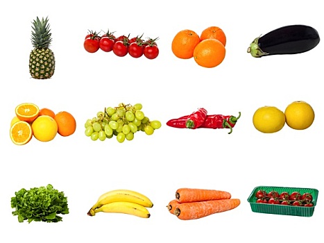 抽象拼贴画,新鲜水果,蔬菜