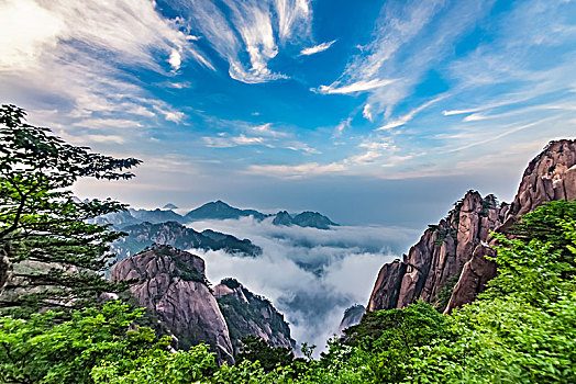 安徽省黄山市黄山风景区天海大峡谷自然景观