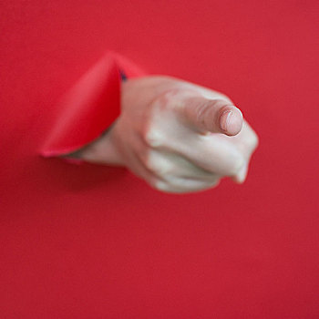 手,红色,纸,指点