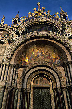 意大利,威尼斯,圣马可广场,特写,镶嵌图案