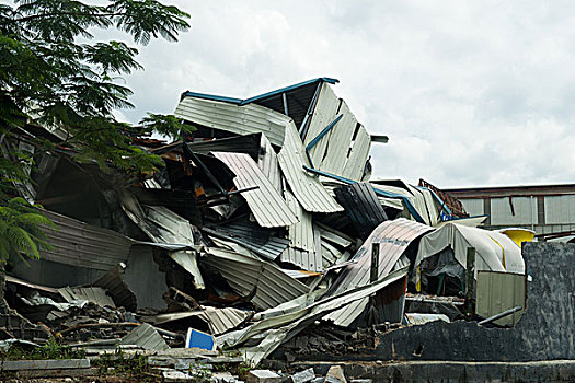 老,毁坏,建筑,金属,仓库