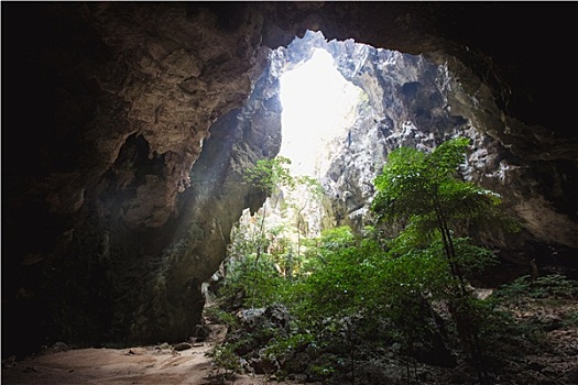 亮光,洞穴,泰国