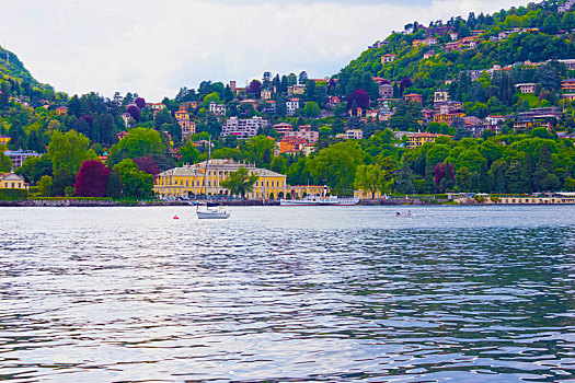风景,科莫,湖,意大利