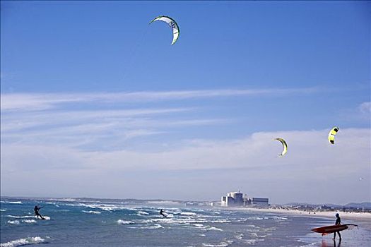 南非,西海角,开普敦,核电站,后面,享受,大风,周日下午,海滩
