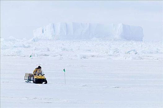 雪地车,冰,地点,南极