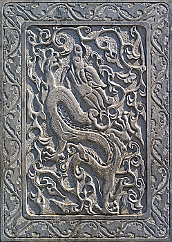 龙,石刻,前门,街道,北京,中国