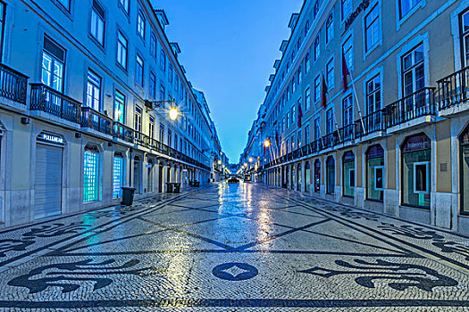 葡萄牙,里斯本,八月,街道,黎明,大幅,尺寸