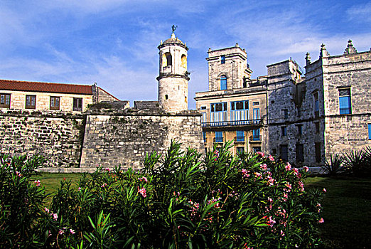 粗厚,石墙,莫罗城堡,要塞,围绕,老城,哈瓦那,古巴
