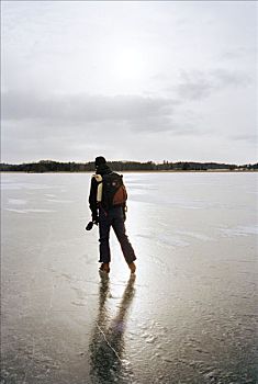 一个人,滑冰,瑞典