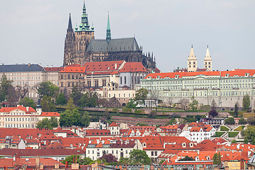风景,老市政厅,布拉格,拉德肯尼,布拉格城堡,捷克共和国
