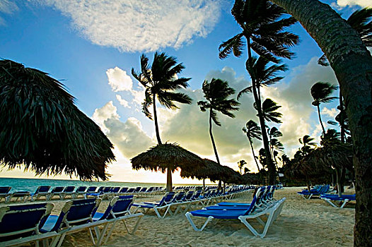 海滩,胜地,多米尼加共和国,加勒比海