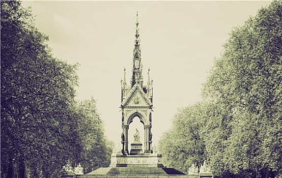 旧式,深褐色,阿尔伯特亲王纪念碑,伦敦