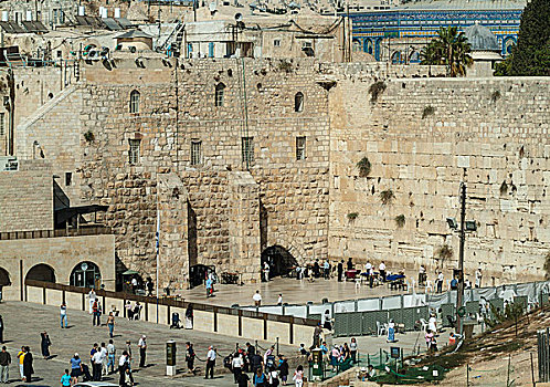 人,哭墙,圣殿山,犹太区,历史,中心,耶路撒冷,以色列,亚洲