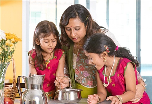 印度,家庭,烹调