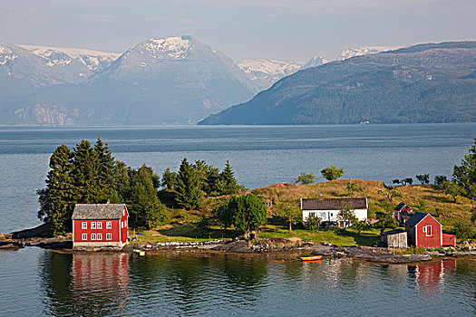 小岛,卑尔根,西部,峡湾,挪威