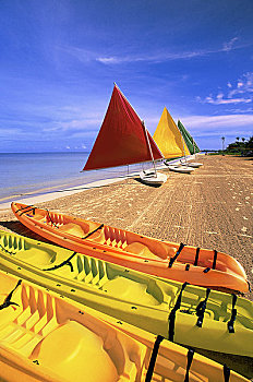 帆船,海滩,尼格瑞尔,牙买加