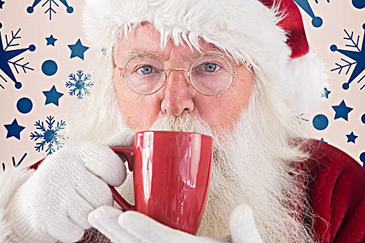 圣诞老人,饮料,红色,杯子