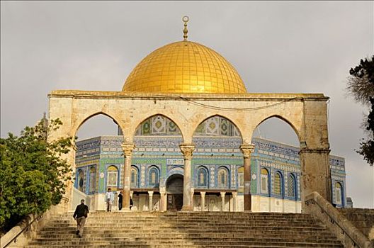 金色,圆顶,穹顶,石头,圣殿山,耶路撒冷,以色列,西亚,东方