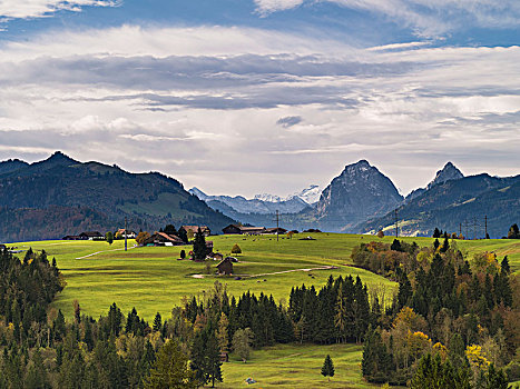 阿尔卑斯山,全景,风景