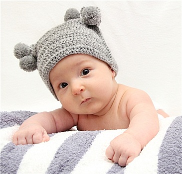 婴儿,灰色,帽子